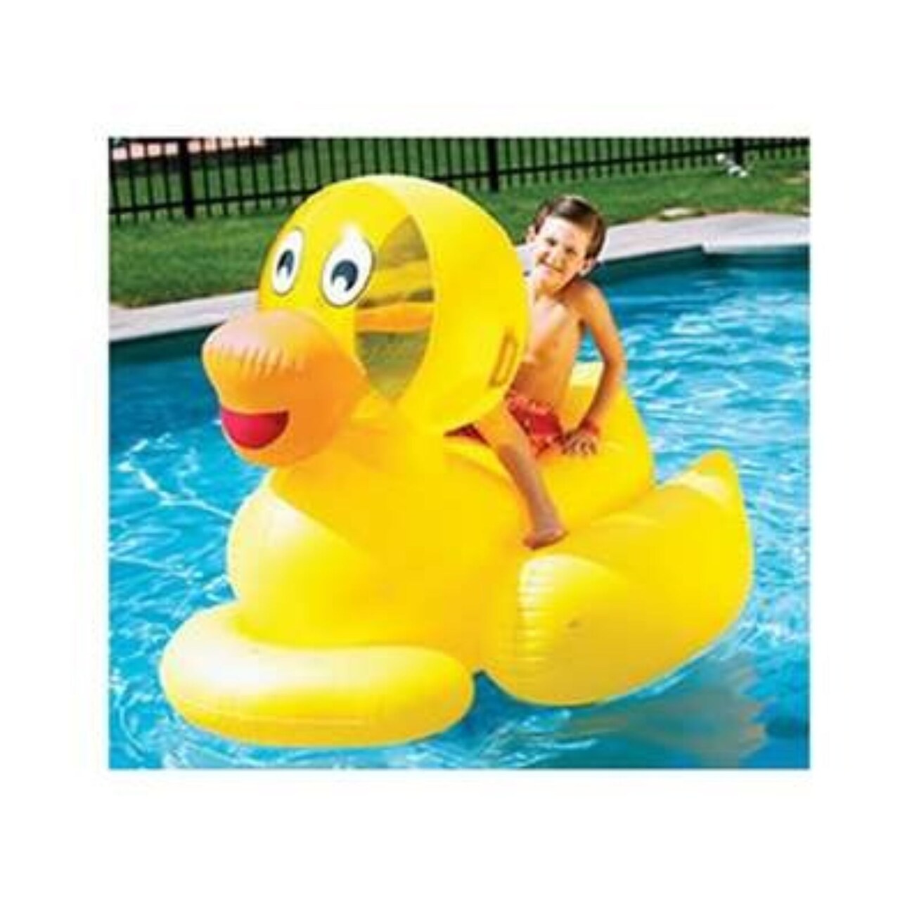 Swim Central Inflatable Yellow and Orange Giant Ducky Swimming Pool Float Toy - 60"